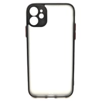 Nettech Apple iPhone 12 Uyumlu Kontrast Renkli Tuş Seri Arka Koruma Kılıf (Siyah) NT88618