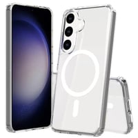 Galaxy S25 Plus Kılıf Magsafe Şarj Özellikli Şeffaf Sert PC Zore Embos Kapak  Şeffaf