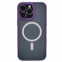 Nettech Apple iPhone 13 Pro Max Uyumlu Metal Kamera Çerçeveli Magsafe Seri Arka Koruma Kılıf (Mor) NT98040