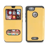 Nettech Casper Via M4 Uyumlu Pencereli Kapaklı Kılıf (Gold) NT79958