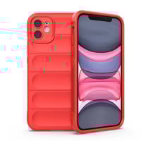 Apple iPhone 11 Kılıf Esnek TPU Oyuklu Arka Yüzey Tasarımlı Zore Etnik Silikon Kapak  Kırmızı