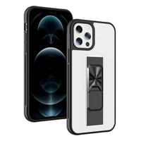 Nettech Apple iPhone 12 Uyumlu MicroCase Mıknatıs Yüzüklü Arka Koruma Kılıf (Beyaz) NT86922