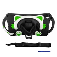 Nettech Apple iPad Pro 10.5 inç Uyumlu Sweet Cat Seri Arka Koruma (SiyahYeşil) NT95921