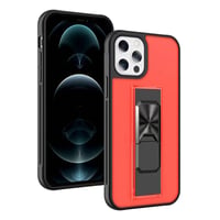 Nettech Apple iPhone 12 Pro Max Uyumlu MicroCase Mıknatıs Yüzüklü Arka Koruma Kılıf (Kırmızı) NT86929