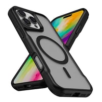 Apple iPhone 16 Pro Max Kılıf Magsafe Şarj Özellikli Renkli Kenar Airbag Şeritli Zore Lamer Kapak  Siyah