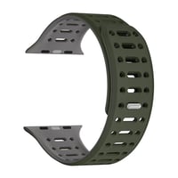 Apple Watch 38mm Zore KRD124 Silikon Kordon Strap Kayış Koyu YeşilGri