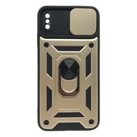 Nettech Apple iPhone XS Max Uyumlu Kızaklı Panzer Seri Arka Koruma Kılıf (Gold) NT86171