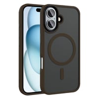 Apple iPhone 16 Plus Kılıf Mat Arka Yüzey Wireless Şarj Özellikli Zore Flet Magsafe Kapak Rose Brown