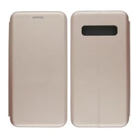 Nettech Samsung Galaxy S10 Uyumlu Lüx Seri Kapaklı Kılıf (Rose Gold) VR18113