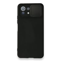 Nettech Xiaomi Mi 11 Lite Uyumlu Kızaklı Kamera Korumalı Arka Koruma Kılıf (Siyah) NT87186
