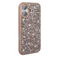 Apple iPhone 16 Kılıf Parlak Taşlı Tasarım Zore Pırlanta Kapak  Gold