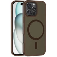 Apple iPhone 16 Pro Kılıf Magsafe Şarj Özellikli Mat Arka Yüzey Zore Sio Kapak  Rose Brown