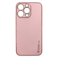 Nettech Apple iPhone 13 Pro Uyumlu Coco Leather Seri Arka Koruma Kılıf (Pembe) NT90459