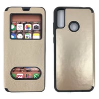 Nettech General Mobile GM10 Uyumlu Pencereli Kapaklı Kılıf (Gold) NT84509