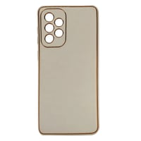 Nettech Samsung Galaxy A33 Uyumlu Coco Leather Seri Arka Koruma Kılıf (Gold) NT93407