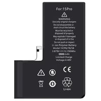 Teknonet Apple iPhone 15 Pro Uyumlu Teknonet 3500 MAh Batarya (Renksiz) NT111275