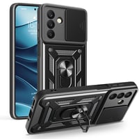 Galaxy A26 Kılıf Magnetik Standlı Kamera Korumalı Zore Sürgülü Vega Kapak  Siyah