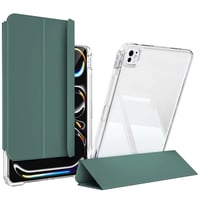 ​​​Apple iPad Pro 11 2024 Kılıf Magnetik Ayrılabilen Airbagli Zore Sliding Tablet Kılıfı  Koyu Yeşil