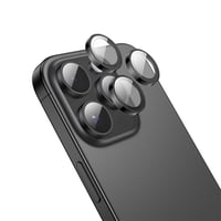 Nettech Apple iPhone 16 Pro Max Uyumlu Alüminyum Seri Kamera Cam Koruyucu (Siyah) NT111113