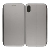 Nettech Apple iPhone XS Max Uyumlu Lüx Seri Kapaklı Kılıf (Gri) VR18173