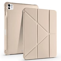 Apple iPad Pro 11 2024 Kılıf Zore Tri Folding Kalem Bölmeli Standlı Kılıf  Gold