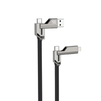 Nettech NTDC43 Plastik 100 Cm TypeC To TypeC+Lightning Şarj ve Data Kablosu (Siyah) NT108314