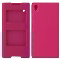 Nettech Sony Xperia Z5 Uyumlu Pencereli Kapaklı Kılıf (Pembe) VR5405