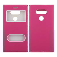Nettech LG G5 Uyumlu Pencereli Kapaklı Kılıf (Pembe) VR7020