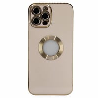 Nettech Apple iPhone 12 Pro Max Uyumlu Halkalı Logo Seri Arka Koruma Kılıf (Rose Gold) NT97151