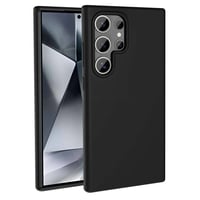 Galaxy S24 Ultra Kılıf Magsafe Şarj Özellikli Sıvı Teknolojili Silinebilir Sert Zore Kivi Kapak  Siyah