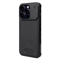 Apple iPhone 14 Pro Kılıf Magsafe Şarj Özellikli Mekanizmalı Koku Hazneli Zore Mostar Kapak  Siyah