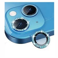 Nettech Apple iPhone 14 Uyumlu Diamond Taşlı Model Kamera Cam Koruyucu (Mavi) NT97520