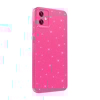 Galaxy A05 Kılıf Kamera Korumalı Simli Lüks Zore Koton Kapak  Pembe Koyu