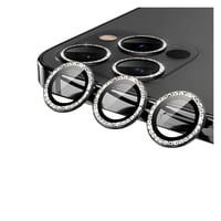 Nettech Apple iPhone 12 Pro Max Uyumlu Diamond Taşlı Model Kamera Cam Koruyucu (Siyah) NT95757