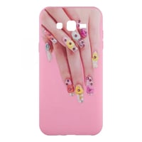Nettech Samsung Galaxy J500 J5 Uyumlu Desenli Seri Arka Koruma Kılıf (Pembe) VR9941