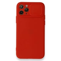 Nettech Apple iPhone 12 Pro Uyumlu Kızaklı Kamera Korumalı Arka Koruma Kılıf (Kırmızı) NT84539