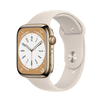 Apple Watch Series 8  Paslanmaz Çelik  45mm  Cellular  Altın