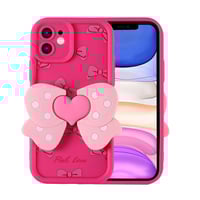 Apple iPhone 11 Kılıf Kamera Korumalı Figür Tasarımlı Zore Kapya Kapak Pembe Koyu