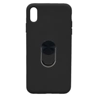 Nettech Apple iPhone XS Max Uyumlu Leather Ring Nano Arka Koruma Kılıf (Siyah) NT82954
