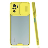 Nettech Xiaomi Redmi Note 10 Uyumlu Platin Kamera Kızaklı Arka Koruma Kılıf (Sarı) NT86808