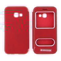 Nettech Samsung Galaxy A320 A3 2017 Uyumlu Cüzdan Kapaklı Kılıf (Kırmızı) VR1844