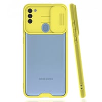 Nettech Samsung Galaxy A11 Uyumlu Platin Kamera Kızaklı Arka Koruma Kılıf (Sarı) NT86663