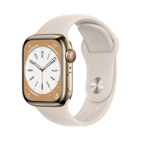 Apple Watch Series 8  Paslanmaz Çelik  41mm  Cellular  Altın
