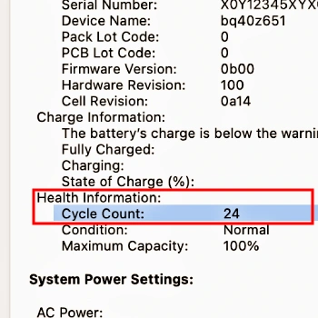 2. El MacBook Alırken Dikkat Edilmesi Gerekenler: Pil Devir Sayısı