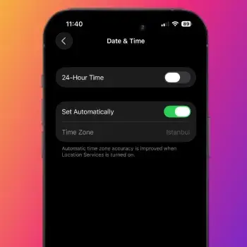 Instagram Akış Yenilenemedi Çözümü: Saati Senkronize Etme