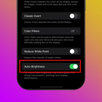 iPhone Otomatik Ekran Parlaklığı Ayarlama