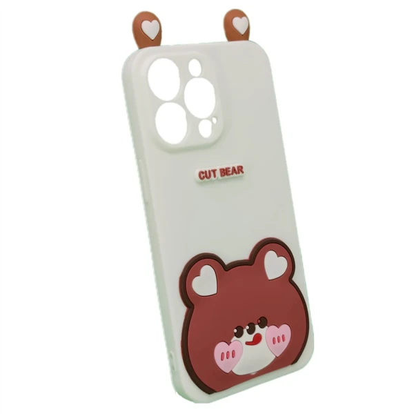 Nettech Apple iPhone 13 Pro Max Uyumlu Cartoon Case Seri Arka Koruma Kılıf (Beyaz) NT-95124 - 2