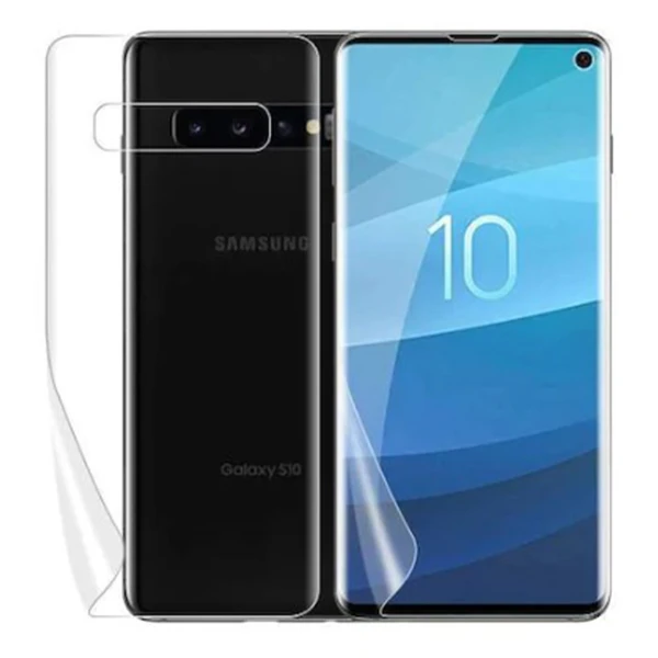 Exquıs Samsung Galaxy S10 Plus Uyumlu Ön ve Arka Koruma 360 Full Kaplama (Şeffaf) VR-18425 - 1