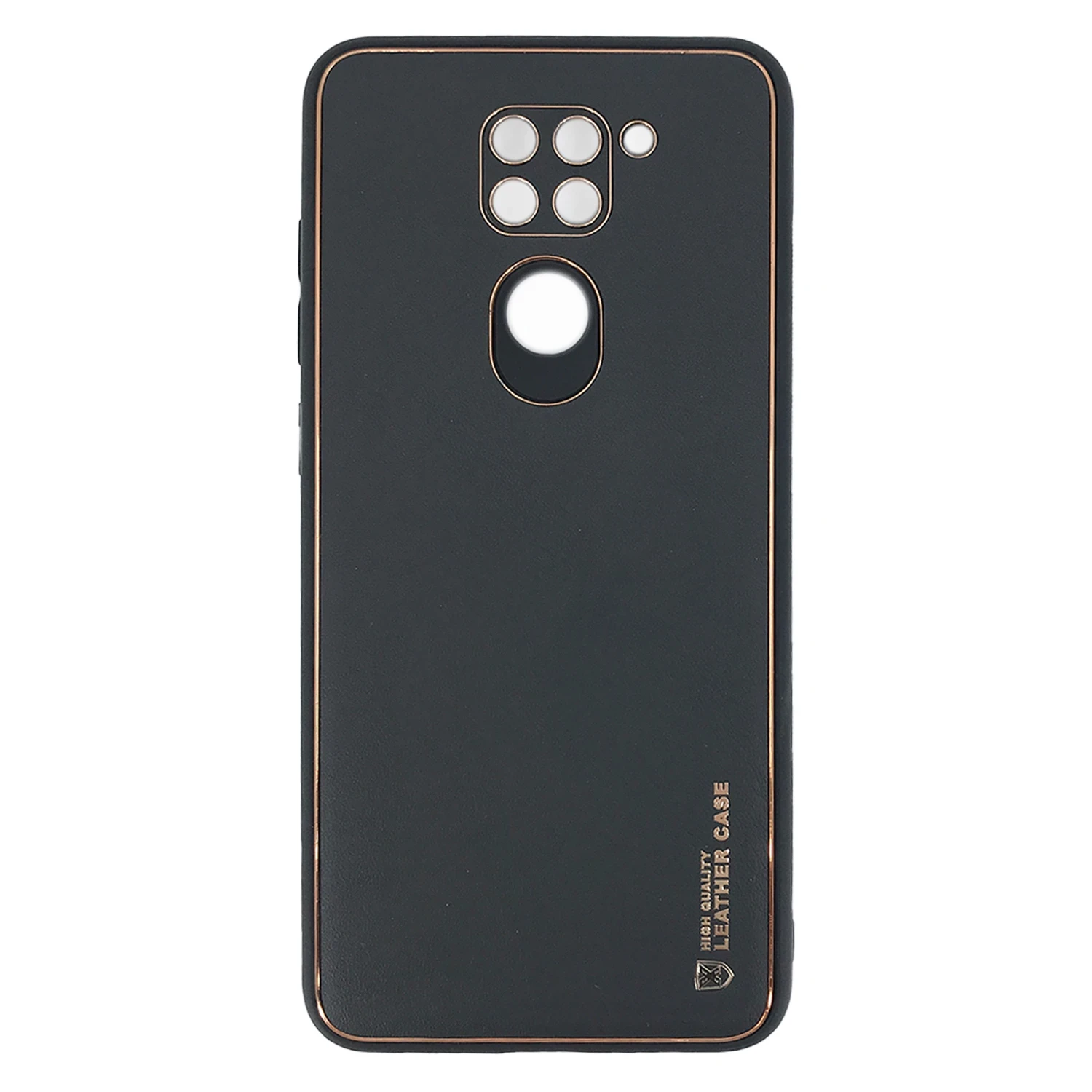 Nettech Xiaomi Redmi Note 9 Uyumlu Coco Leather Seri Arka Koruma Kılıf (Siyah) NT-90567