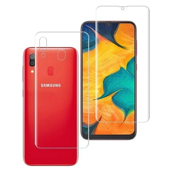 Exquıs Samsung Galaxy A20 Uyumlu Ön ve Arka Koruma 360 Full Kaplama (Şeffaf) VR-18436 - 1